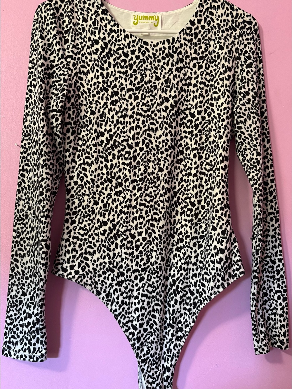 Yummy Black and White Leopard Print Womens One-Piece